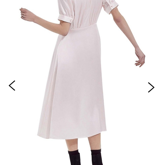 The Kooples, Light Pink Satin Puff Sleeve Dress - Picture 6 of 7